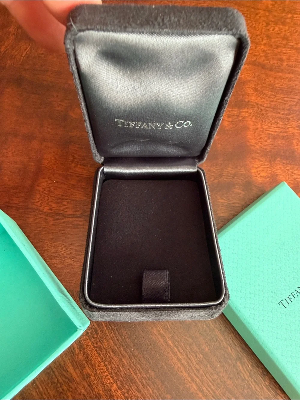 Tiffany & Co. Men's Jewelry Boxes in Signature Robin's-Egg Blue and Black case